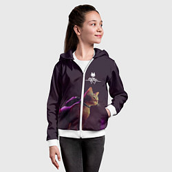 Толстовка на молнии детская Stray: Wandering Cat, цвет: 3D-белый — фото 2