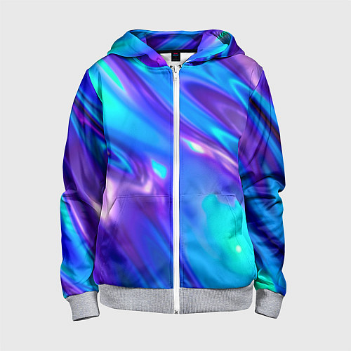 Детская толстовка на молнии Neon Holographic / 3D-Меланж – фото 1