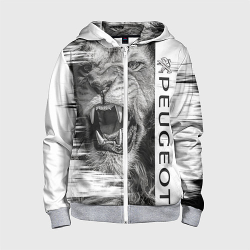 Детская толстовка на молнии Peugeotlion / 3D-Меланж – фото 1