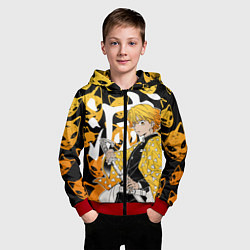 Толстовка на молнии детская ЗЕНИЦУ ZENITSU СТИЛЬ ГРОМА, цвет: 3D-красный — фото 2