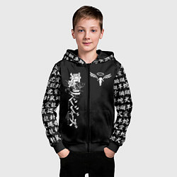 Толстовка на молнии детская TOKYO REVENGERS WALHALLA TEAM WHITE, цвет: 3D-черный — фото 2