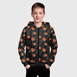 Толстовка на молнии детская BASKETBALL - Баскетбол, цвет: 3D-черный — фото 2