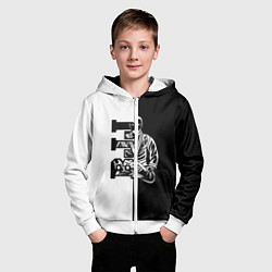 Толстовка на молнии детская BJJ, цвет: 3D-белый — фото 2