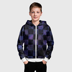 Толстовка на молнии детская Space Neon Chessboard, цвет: 3D-белый — фото 2
