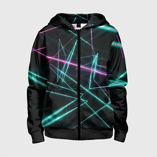 Детская толстовка на молнии Лазерная композиция / 3D-Черный – фото 1