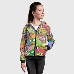 Толстовка на молнии детская Pepe BOMBING, цвет: 3D-черный — фото 2