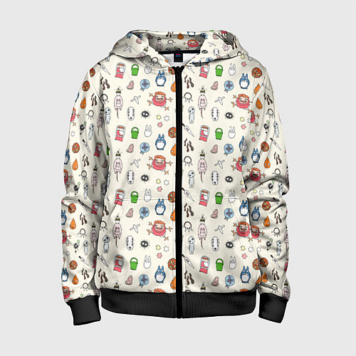 Детская толстовка на молнии Ghibli Аll / 3D-Черный – фото 1