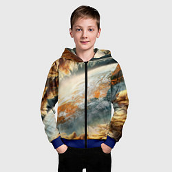 Толстовка на молнии детская Песчаный Космос, цвет: 3D-синий — фото 2