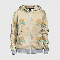 Детская толстовка на молнии Китайский орнамент Феникс