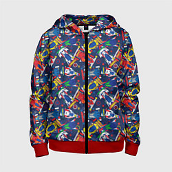 Толстовка на молнии детская Formula-1, цвет: 3D-красный