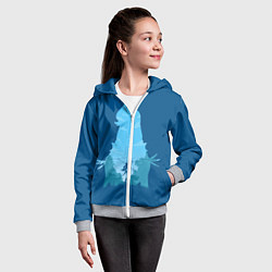 Толстовка на молнии детская Шень Хе Genshin Impact, цвет: 3D-меланж — фото 2