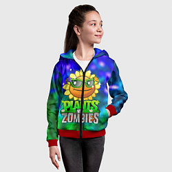 Толстовка на молнии детская Plants vs Zombies подсолнух, цвет: 3D-красный — фото 2