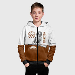 Толстовка на молнии детская Охотничья Собака, цвет: 3D-черный — фото 2