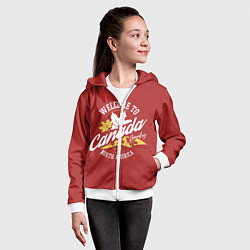 Толстовка на молнии детская Канада Canada, цвет: 3D-белый — фото 2