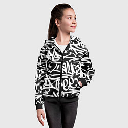 Толстовка на молнии детская КРУТОЕ ГРАФФИТИ Я РЭПЕР, цвет: 3D-черный — фото 2