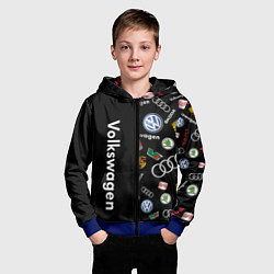 Толстовка на молнии детская Volkswagen Group Half Pattern, цвет: 3D-синий — фото 2