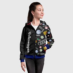 Толстовка на молнии детская Volkswagen Group Half Pattern, цвет: 3D-синий — фото 2