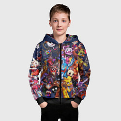Толстовка на молнии детская Cute Fnaf Pattern, цвет: 3D-черный — фото 2