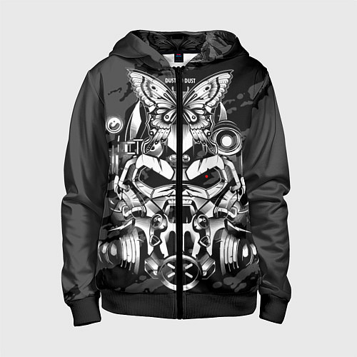 Детская толстовка на молнии Power ArmorFallout / 3D-Черный – фото 1