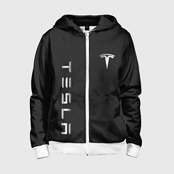 Толстовка на молнии детская TESLA - ТЕСЛА КАРБОН И МЕТАЛЛ, цвет: 3D-белый
