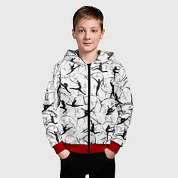 Толстовка на молнии детская Воздушная акробатика Паттерн, цвет: 3D-красный — фото 2