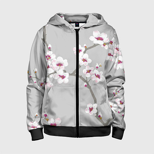 Детская толстовка на молнии Ранняя весна / 3D-Черный – фото 1