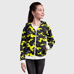 Толстовка на молнии детская Black Camo, цвет: 3D-белый — фото 2