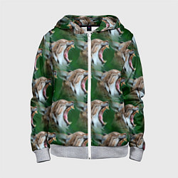 Детская толстовка на молнии Рысь паттерн