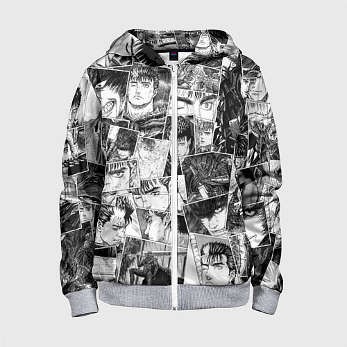 Детская толстовка на молнии Berserk pattern / 3D-Меланж – фото 1