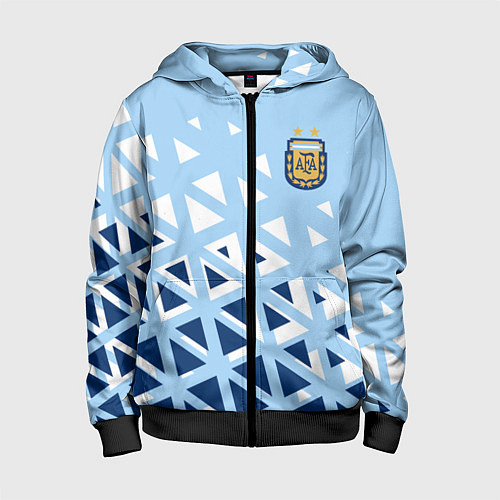 Детская толстовка на молнии Сборная Аргентины футбол / 3D-Черный – фото 1