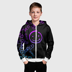 Толстовка на молнии детская Neon Bored Half pattern, цвет: 3D-белый — фото 2