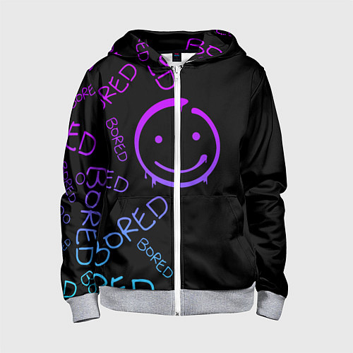 Детская толстовка на молнии Neon Bored Half pattern / 3D-Меланж – фото 1