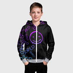 Толстовка на молнии детская Neon Bored Half pattern, цвет: 3D-меланж — фото 2