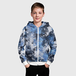 Толстовка на молнии детская Спортивный камуфляж Пикси - Черника, цвет: 3D-белый — фото 2