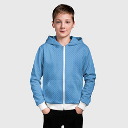 Толстовка на молнии детская Вязаный узор голубого цвета, цвет: 3D-белый — фото 2