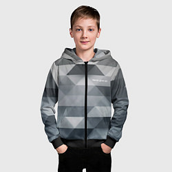 Толстовка на молнии детская Never give up - Никогда не сдавайся, цвет: 3D-черный — фото 2