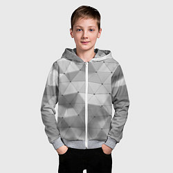 Толстовка на молнии детская Объемные Треугольники 3d, цвет: 3D-меланж — фото 2