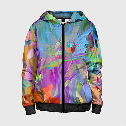 Детская толстовка на молнии Abstract color pattern Summer 2022 / 3D-Черный – фото 1