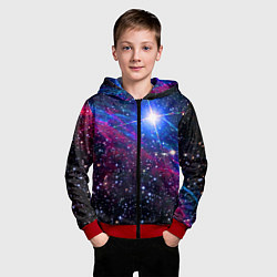 Толстовка на молнии детская Открытый космос Star Neon, цвет: 3D-красный — фото 2