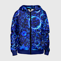 Толстовка на молнии детская Пузыри воздуха в воде Pattern, цвет: 3D-синий