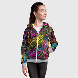 Толстовка на молнии детская Cyber space pattern Fashion 3022, цвет: 3D-меланж — фото 2