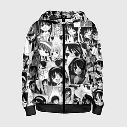 Толстовка на молнии детская Харухи Судзумия паттерн, цвет: 3D-черный