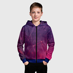 Толстовка на молнии детская Абстрактные взаимосвязанные линии, цвет: 3D-синий — фото 2