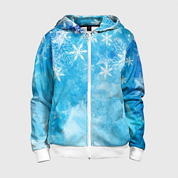 Детская толстовка на молнии Новогодние снежинки