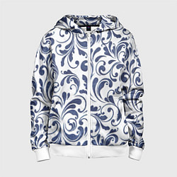 Детская толстовка на молнии Гжелевый рисунок