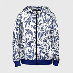 Детская толстовка на молнии Гжелевый рисунок