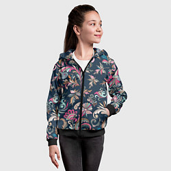 Толстовка на молнии детская Холодная хохлома, цвет: 3D-черный — фото 2