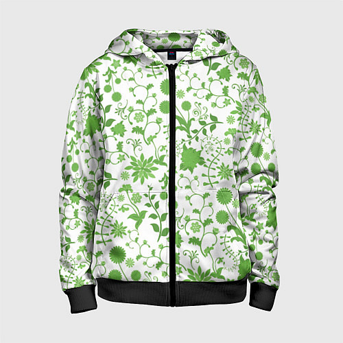 Детская толстовка на молнии Зелёное поле / 3D-Черный – фото 1