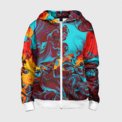 Толстовка на молнии детская Каляка-маляка, цвет: 3D-белый