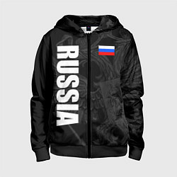 Детская толстовка на молнии RUSSIA - BLACK EDITION